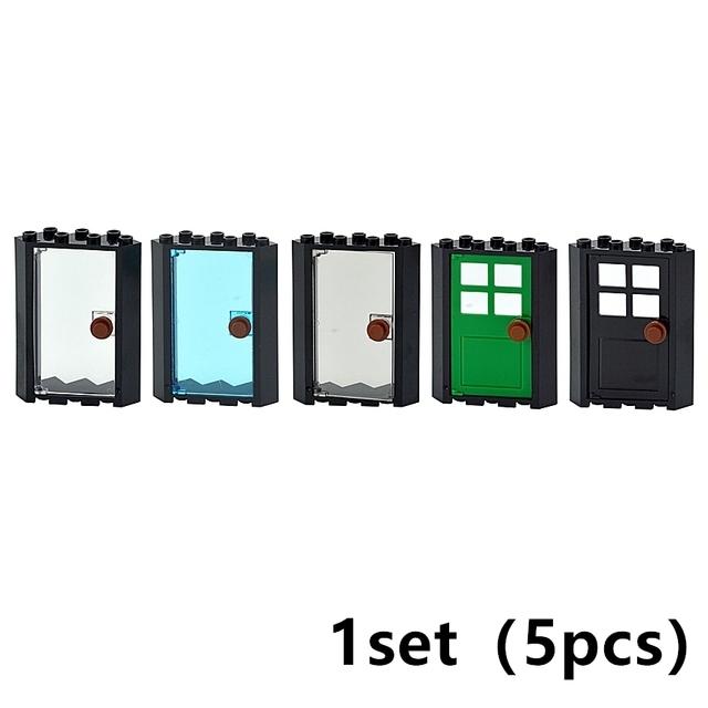 City Window Building Up Cubes Custom Build House Door Frame Glass Bricks Parts Fits 60594 60616 60621 60596 MOC Educational Tool Parts Fo