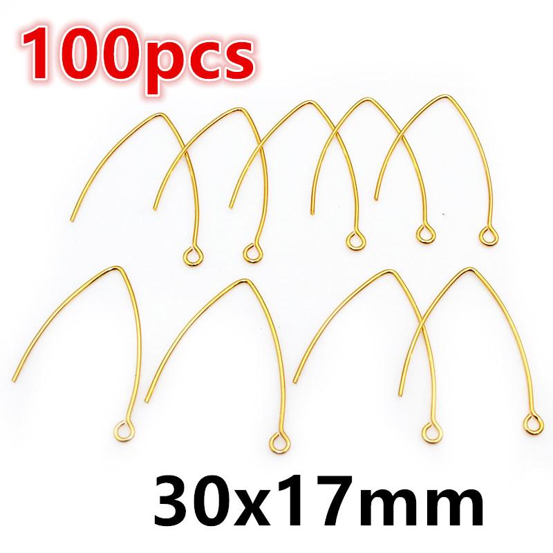 30-100 шт. Крючки для сережек из нержавеющей стали DIY Застежки Фурнитура Аксессуары для изготовления бижутерии ручной работы Швензы Сталь Золото