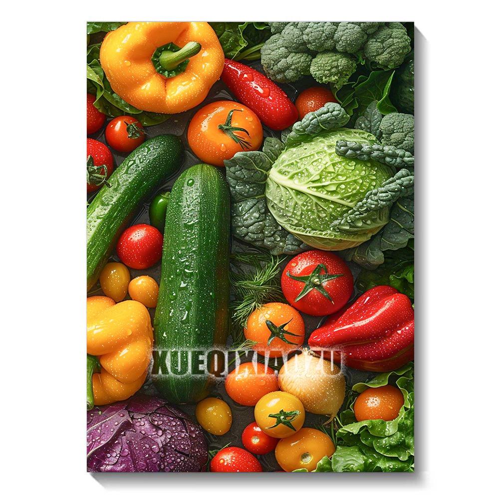 Фрукты Алмазная Живопись Вкусная Еда Картина Полная Алмазная Мозаика Набор для Вышивания Крестиком Арт DIY Новый Кухонный Ресторанный Домашний Декор