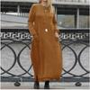 GMXIA Autumn and Winter Women's Loose Large Size Knitted Lace Long Dress Padded Sweatshirt Casual Dresses
