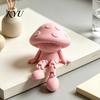 Милая Фигурка Гриба 3D Печатная Фигурка, Подвижная Сочлененная Кукла Полка Современный Простой Домашний Аксессуар Сидящая Статуэтка, Креативный Декор для Рабочего Стола для