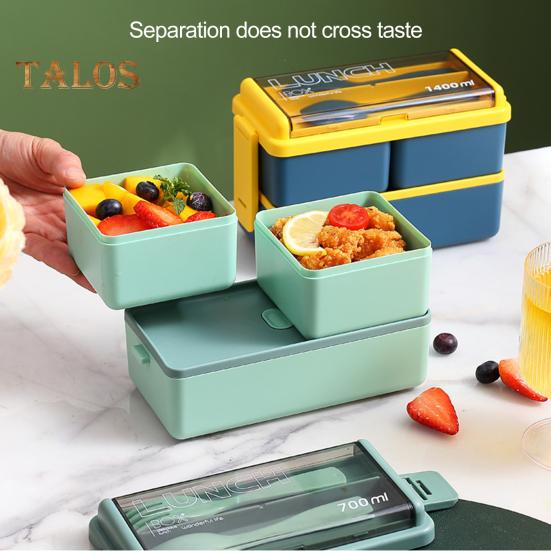 Bento Box двухслойный съемный прочный офисный работник портативный пищевой контейнер для ежедневного использования