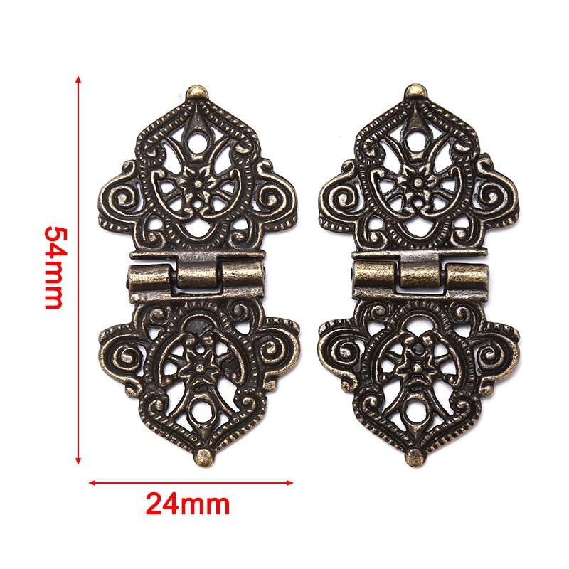 3 шт./компл. винтажные полые цветочные петли из сплава 24*54 мм, мебельная фурнитура, металлические петли для коробок «сделай сам»