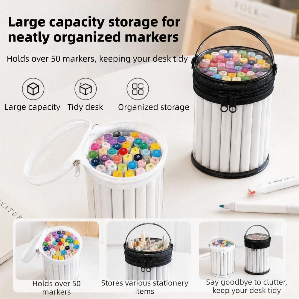 PVC Pen Holder Transparent Stationery Storage Bag Simple Makeup Brush Storage Bag for Home