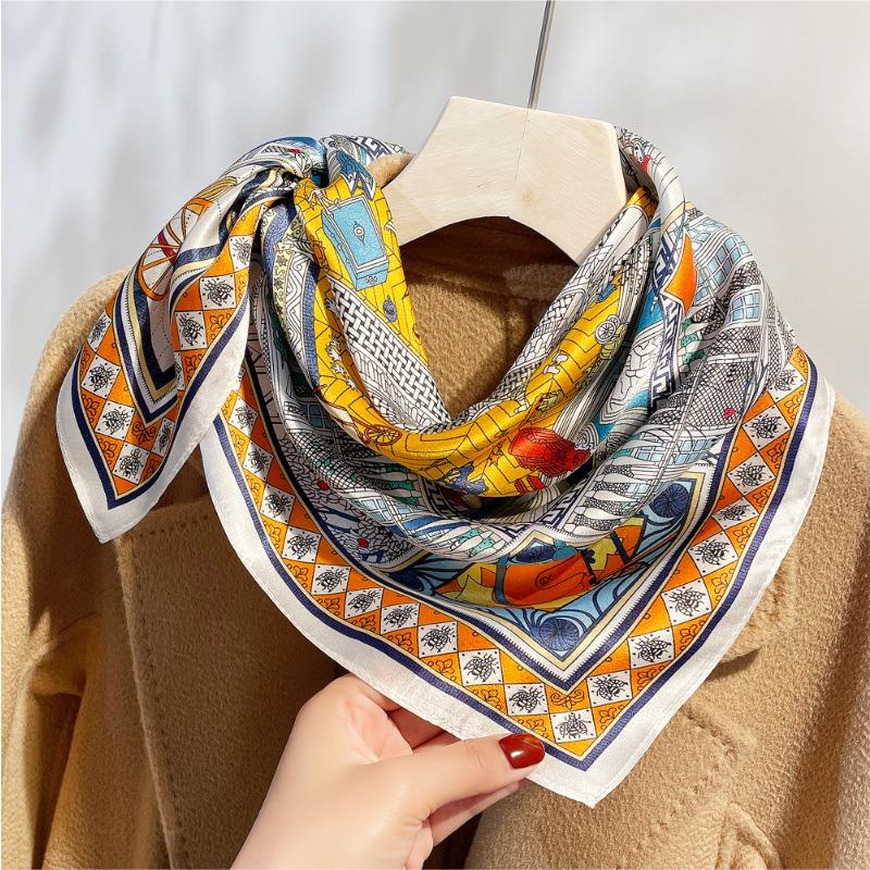 Spring New Silk Printed Silk Scarf High Quality Mulberry Silk Square Scarf Business Gift Shawl