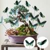 12PCS 3D Butterfly Butterfly Lawn Ornament Multicolor Flower Pot Stakes  for Lawns