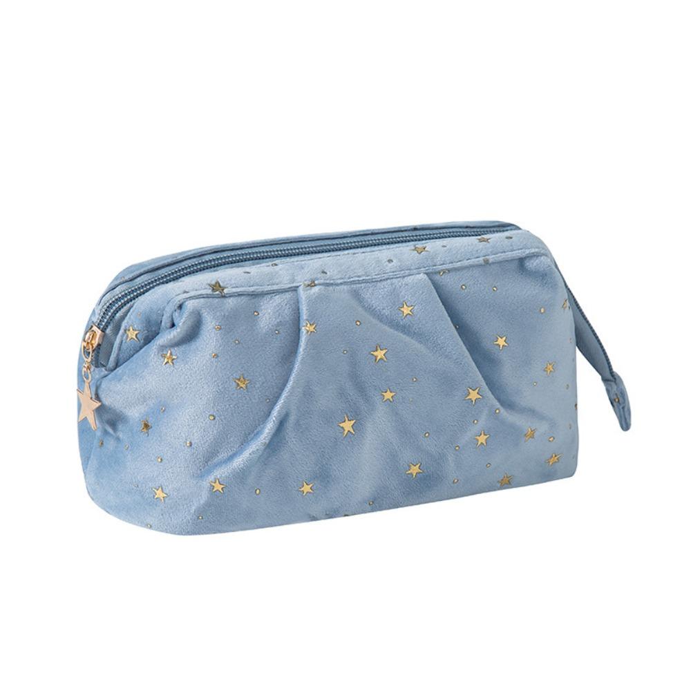 Bronzing Stars Shell Shape Makeup Case Wash Pouch Desktop Storage Bag Bath Storage