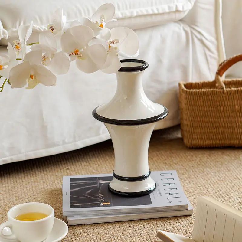 BEPAN Retro New Ceramic Vase Simple Modern Light Luxury Art Desktop Flower Ornament Decoration Ornament