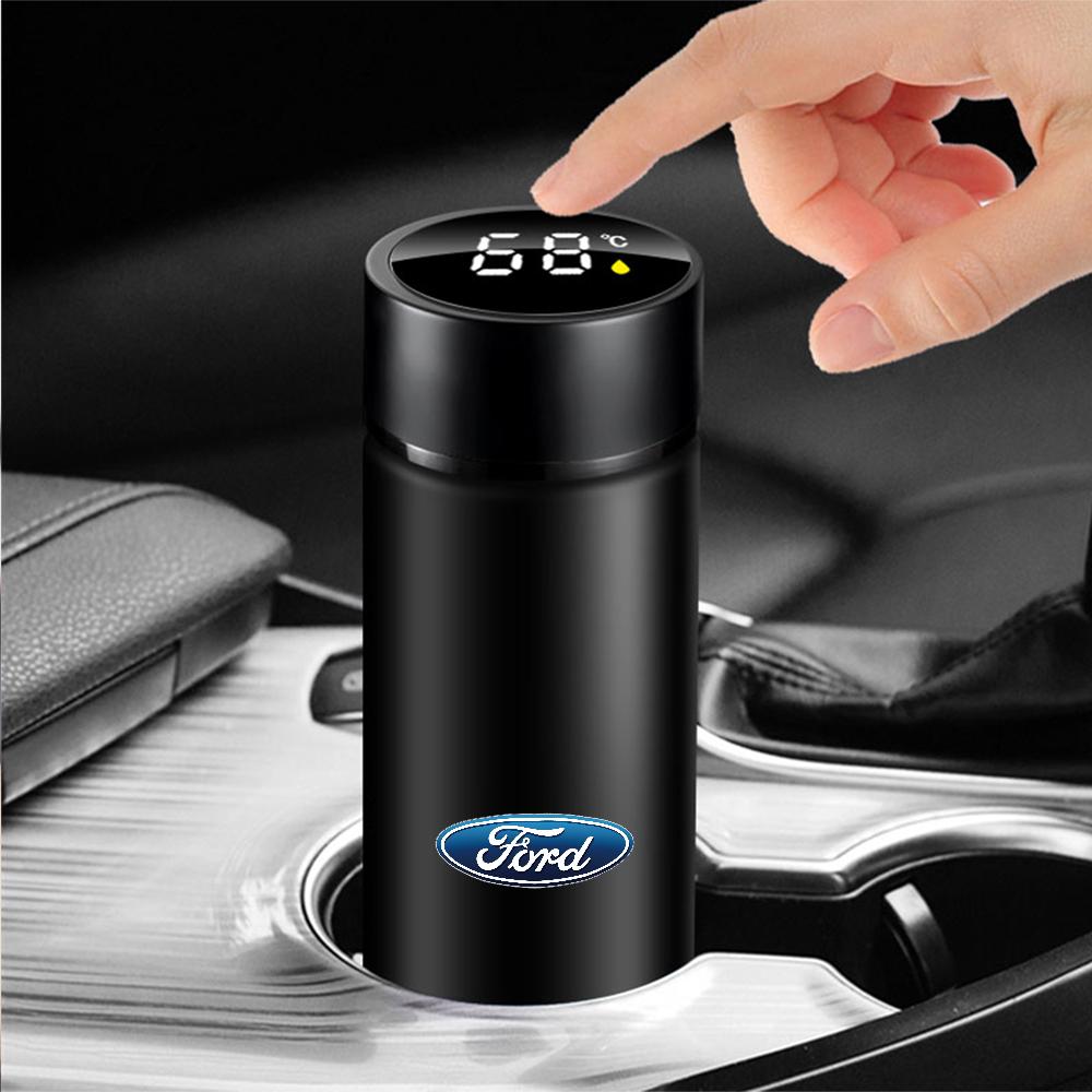 500ML Car Stainless Steel Intelligent Temperature Display LED Thermos Cup center cover for Ford STRACING Taurus F150 Kuga Focus UP2