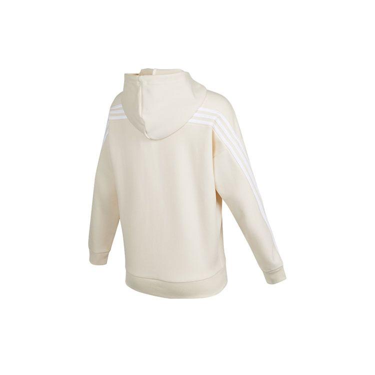 adidas SS22 Полосатая толстовка с принтом логотипа Женская толстовка Бежевая HC1636