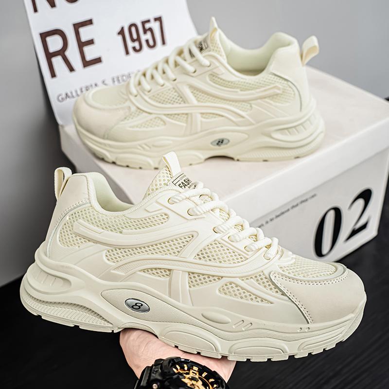 New Fashion Men 's Four Seasons Comfortable Thick Sole Shoes Students BoysTrending Soft Sole Breathable Casual Running Sneakers