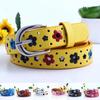 Girls Hollow Butterfly Flowers Kids PU Leather Waist Belt Waistband Children Belt Adjustable Belts