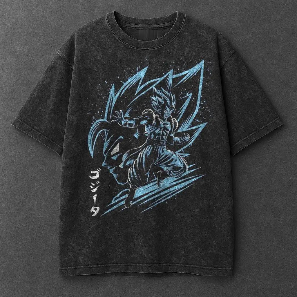 Dragon Ball 2026 Summer Vintage Washed Cotton T Shirt Oversized Streetwear Gohan Super Saiyan 2 Purple Lightning Dark Fantasy