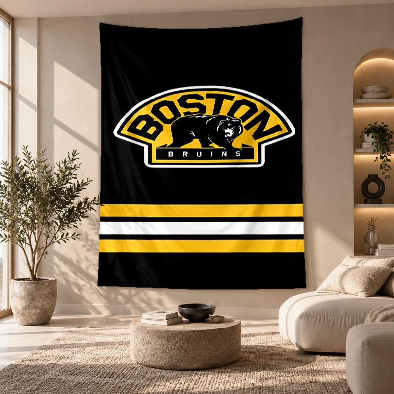 Декоративный Гобелен, Настенное Искусство с Принтом Boston Bruins, Легкое Настенное Украшение для Фона Спальни