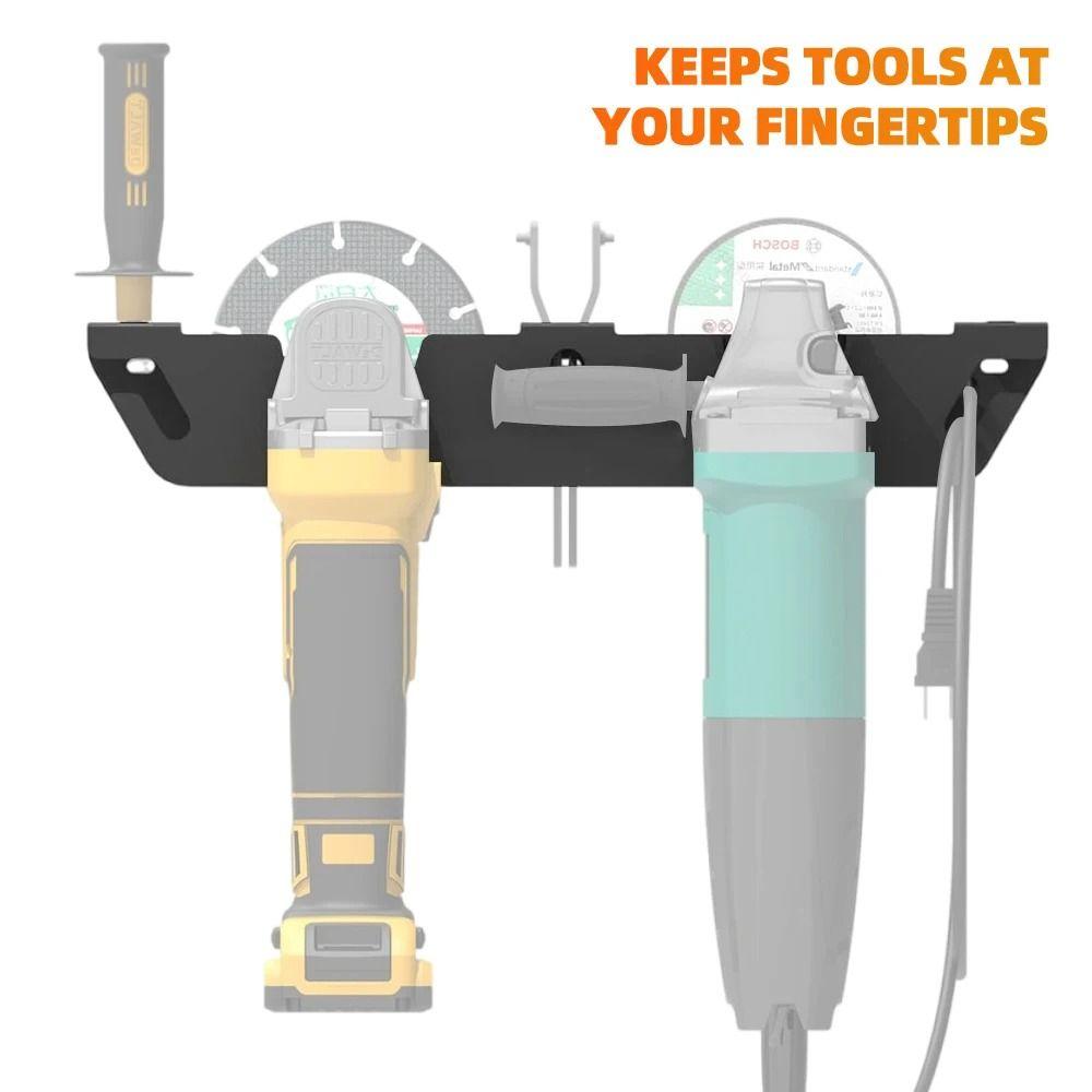 Wall Mount Angle Grinder Holder Black Tool Storage Rack Heavy Duty Angle Grinder Rack