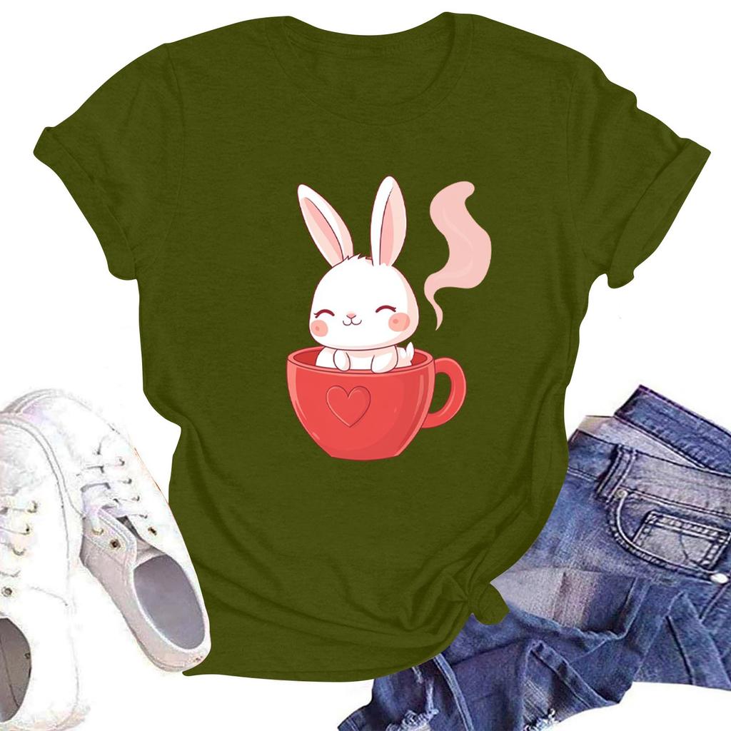 Женская повседневная футболка с круглым вырезом и короткими рукавами с принтом