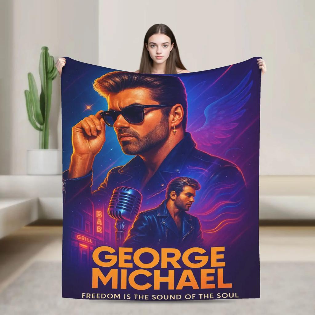 George Michael Blanket Premium Soft Fleece Throw for Winter Cozy Couch Bed Kids and Adult Use Patterned Blanket for Home
