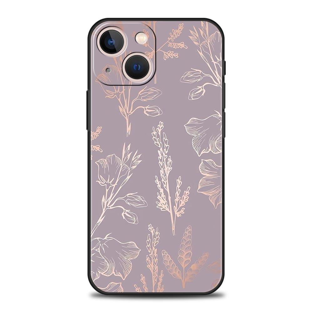 Чехол для телефона Золотая Роза Сердце Любви Для iPhone 17 16 15 Pro Max 11 12 13 14 7 8 Plus SE 2020 X XR XS Чехол Мягкий Черный