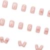 24 шт. Глянцевые Короткие Накладные Ногти с Нажатием Блестящий Маникюр Многоразовые Искусственные Ногти Украшение для Искусственных Ногтей