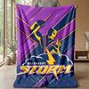 Melbourne Storm Flannel Fleece Blanket Cozy Warm Throw Blanket For Couch Bed Travel All Season Use