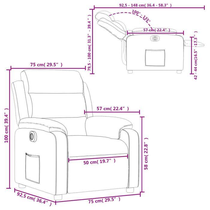 VidaXL Fauteuil Inclinable Électrique, Chaise de Relaxation avec Dossier, Siège avec Accoudoirs, Fauteuil TV de Salle de 3204964