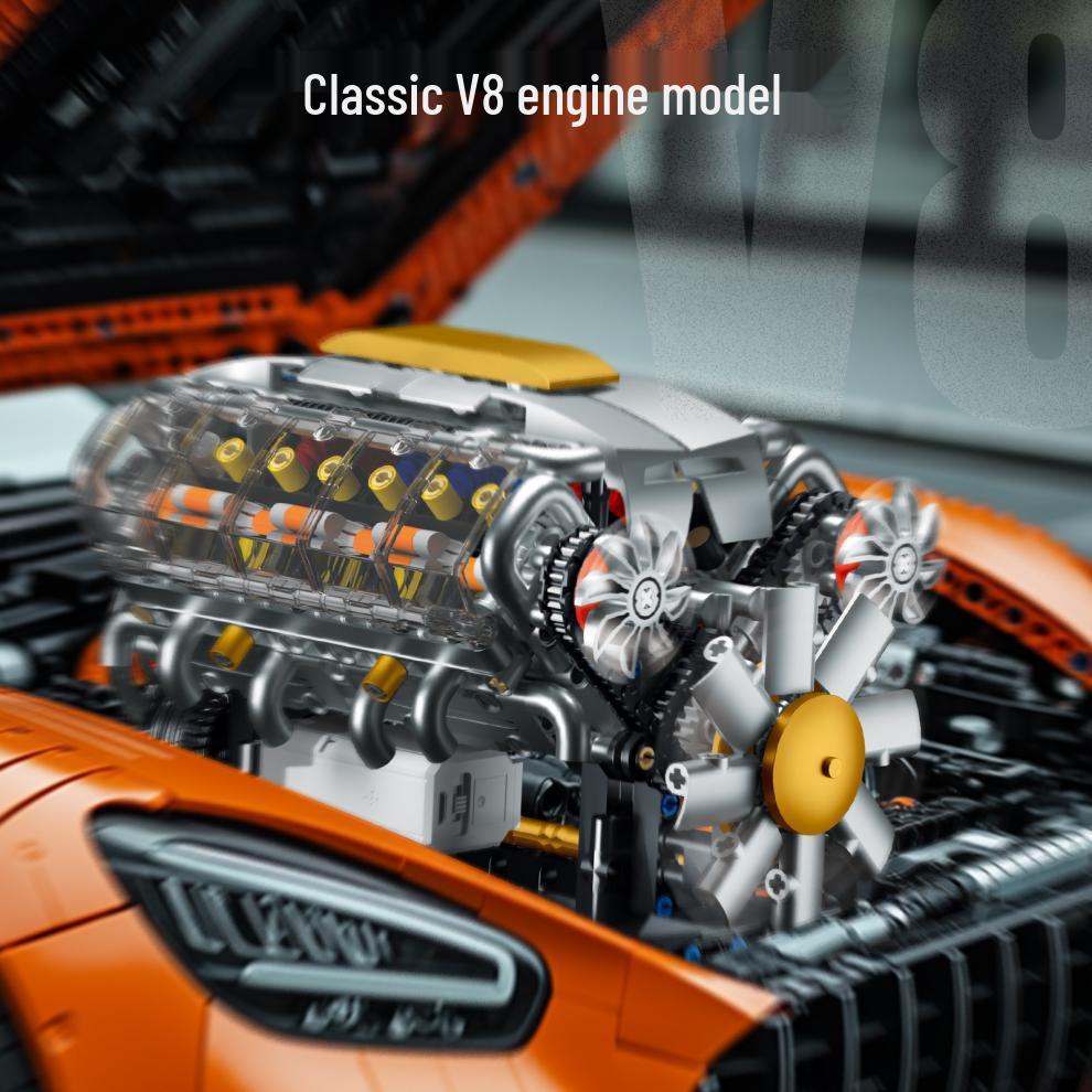 Gaoshan 3053 Электрический турбированный двигатель V8 Совместимые с Lego Игрушечные кубики
