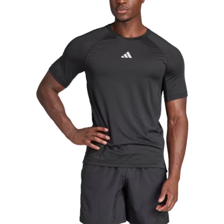adidas Футболка для тренировок в спортзале, черная, мужская, уличная, IP2310