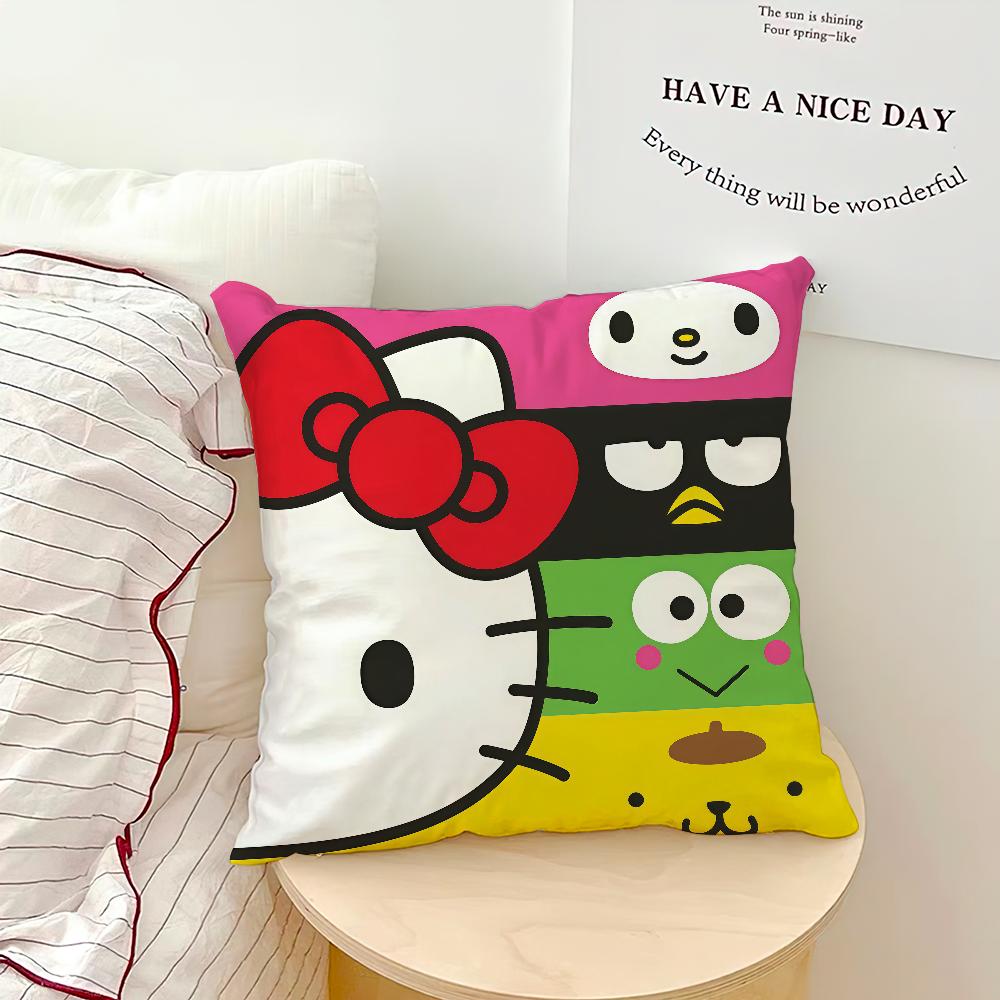 Funny Art Cartoon Kawaii H-Hello K-Kitty Sro Comfort Soft Hogar Pillowcase For Sofa Living Room Bed Home Decor Protective Covers