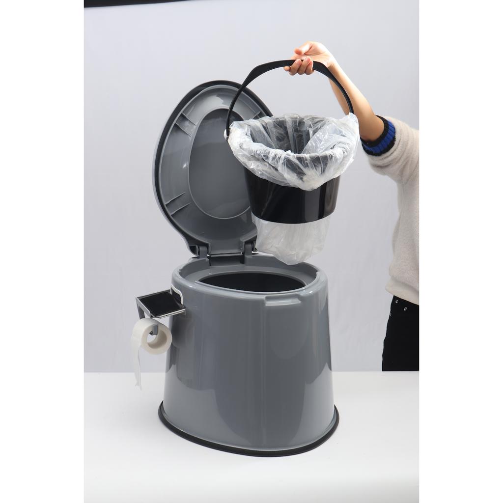 Portable Camping Toilet Composting Potty Lugable Loo For Kids Adults Bucket Seat With Removable Paper Holder