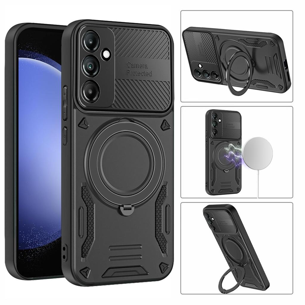 For Samsung Galaxy A35 5G Magnetic Case Shockproof TPU + PC Phone Back Cover with Kickstand