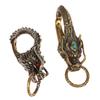 Pure Brass Red Eyes Dragon Head Keyrings Zodiac Dragon Keychain Vintage Men Waist Buckle Car Key Chain Pendant Gifts Crafts