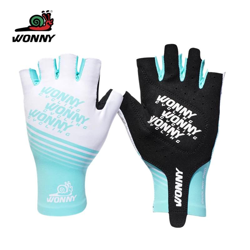 Thin Breathable Anti-Skid Shock Absorption Snail Wonny Summer Cycling Gloves Half Finger Male Bicycle Female Bicycle Road