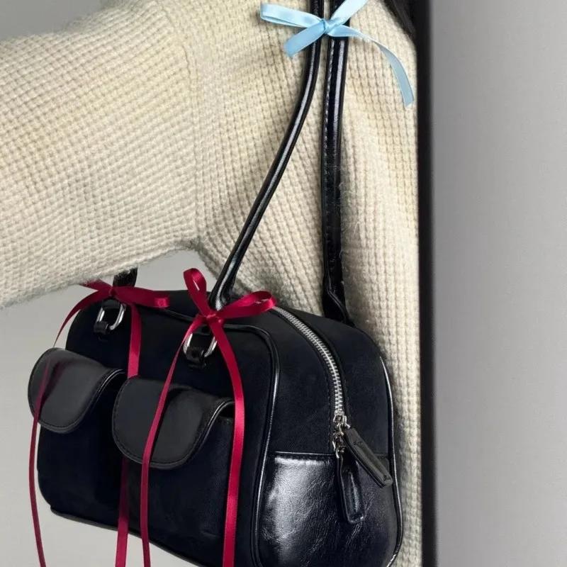 Сумки через плечо из искусственной кожи с двойными карманами для женщин, женские сумки через плечо, женские сумки и кошельки большой емкости