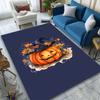 Halloween Pumpkin Area Rug | Crystal Velvet Polyester | Vibrant Witch Hat & Autumn Leaves Design | Ideal for Living Room, Bedroo