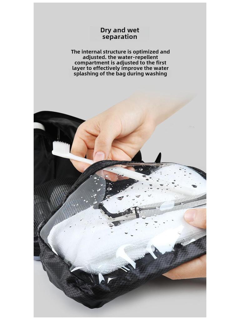 Роскошная мужская дорожная косметичка - водонепроницаемая, большой вместимости, ромбовидной формы, дизайн с разделением сухого/влажного содержимого