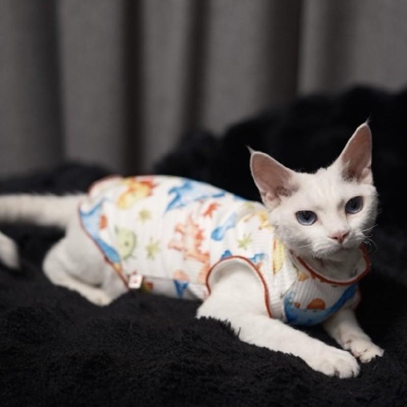 Sphynx Cat Clothes Breathable Vest Devon Rex Outfit Soft Belly Protector Small Cats