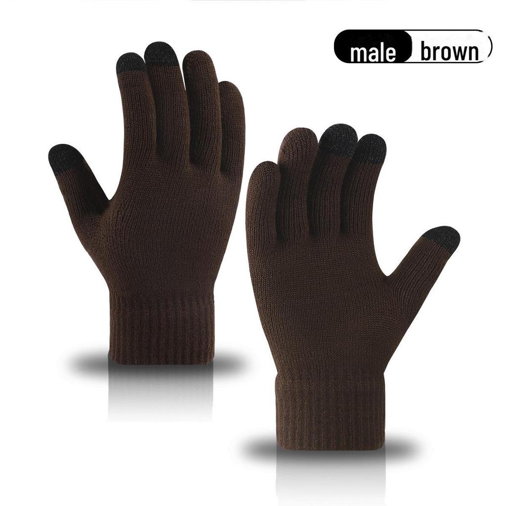 Cozy Knitted Split-Finger Wool Gloves for Autumn & Winter – Thick, Warm, Touchscreen-Friendly