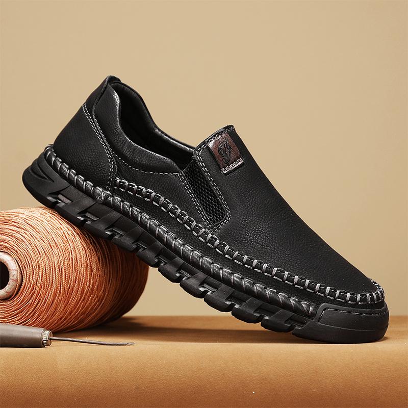 Мужская повседневная обувь, кожаные мокасины ручной работы, качественные мокасины на плоской подошве, мужские кроссовки