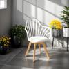 Sirena Chair With Armrests, White Cushion, Beech Legs