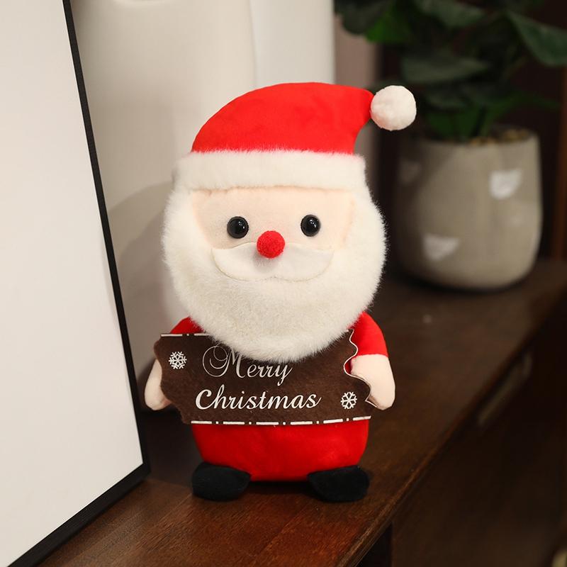 Xmas Plush Stuffed Animals Cartoon Penguin Santa Claus Elk Xmas Teddy Bear Desktop Ornament Merry Xmas Decors Designed For Children