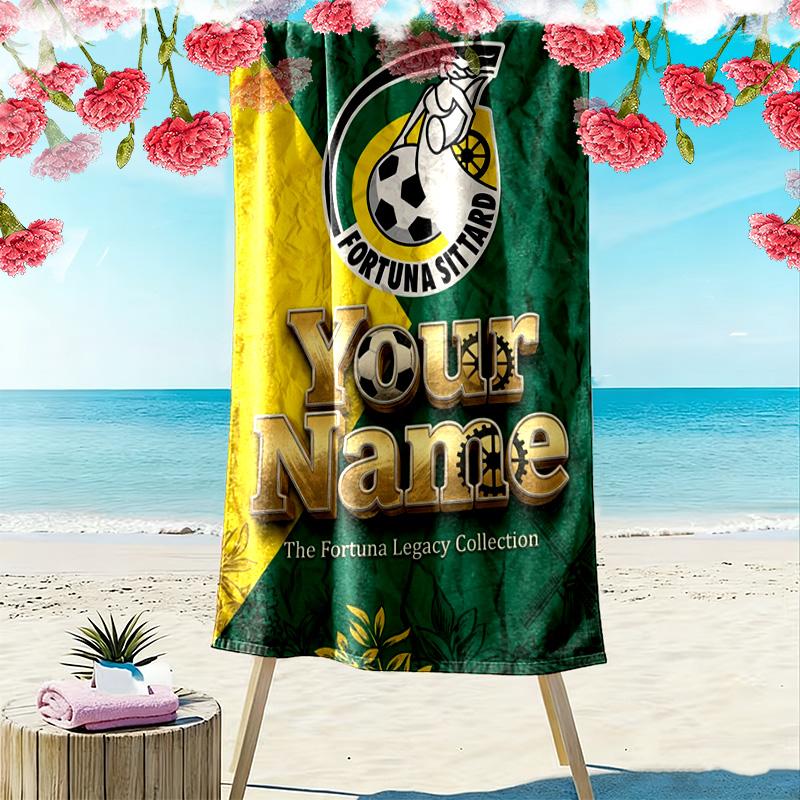 Name Custom Fortuna Sittard Print Beach Towel, Large Soft Quick Dry Towel for Beach Camping Swimming