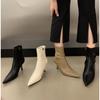 Женские ботильоны с острым носком, модные ботильоны на молнии сзади, женские короткие ботинки на тонком высоком каблуке, осенне-зимние ботинки для девочек, обувь