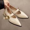 Женские туфли-лодочки Spring с острым носком Mary Jane Shoes для женщин Casual Belt Buckle Shallow Slip on Party Heels Women Zapatos De Mujer