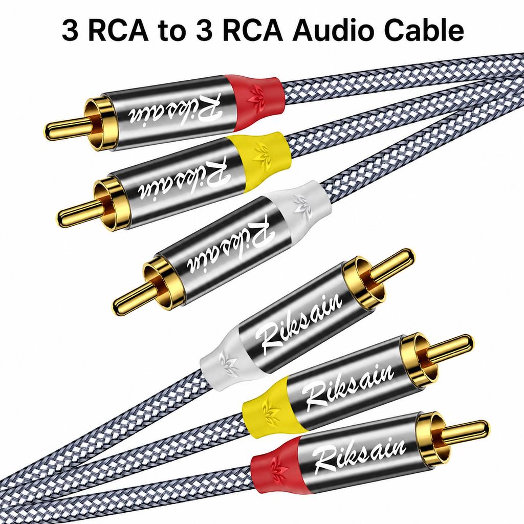 Riksoin 3RCA на 3RCA Аудио Видео Кабель Папа-Папа AV Шнур Hi-Fi Стерео Позолоченный Штекер для Телевизора DVD Усилителя Акустической СистемыХороший продукт