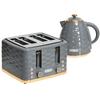 Four-Slice Rippled Toaster - Grey