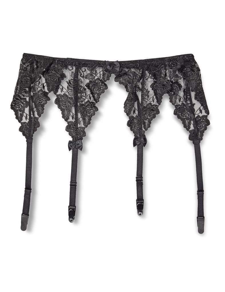 Garter Stocking Rose Pattern Made In 535028 La Pomme Black [La Pomme] Women's Belt, Stopper, Lace, Cosplay, Japan, Brand,
