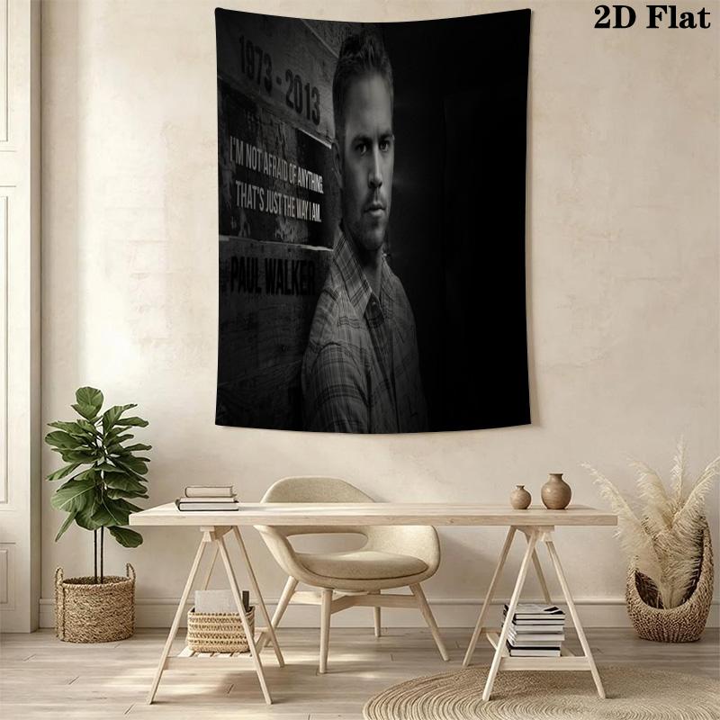 Rip Paul Walker Tribute Iconic Actor Tapestry Background Cloth Fashion Print Christmas Gift Home Decor Soft