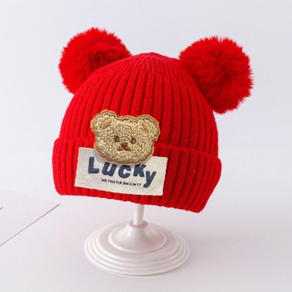 Winter Newborn Ear Protection Hat Warm Children Earmuffs Cap Cute Baby Beanies with Pop