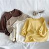 Spring Autumn Solid Color Children's Clothing Children's Casual Long Sleeve Versatile Loose Round Neck Shirt