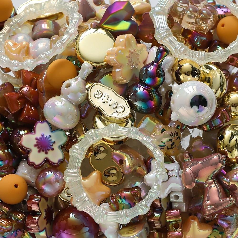 Акриловые бусины смешанных цветов 12~50 мм Бусины для изготовления ювелирных изделий Случайные бусины для браслетов DIY Поделки